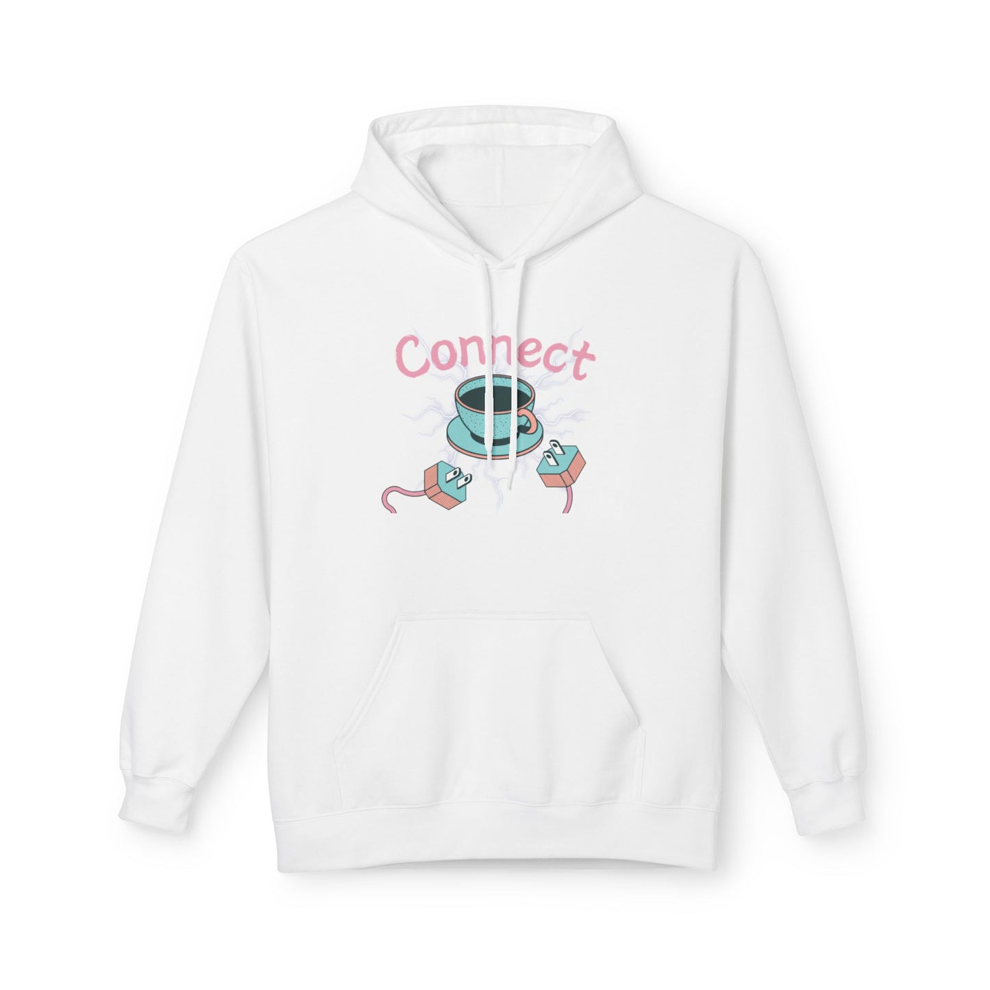 Cute Cat Connect Hoodie - Unisex Midweight Fleece