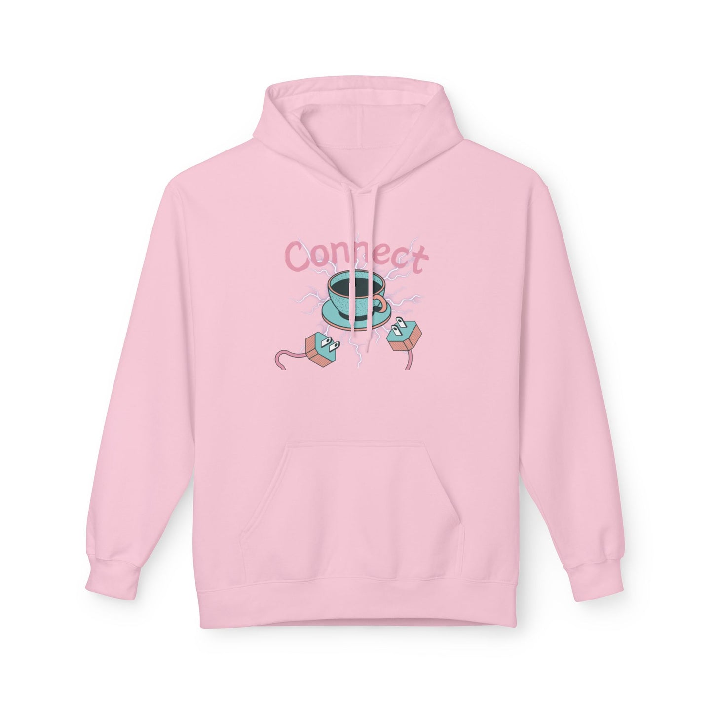 Cute Cat Connect Hoodie - Unisex Midweight Fleece