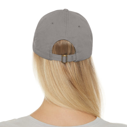 Dad Hat with Leather Coffee Patch (Rectangle)