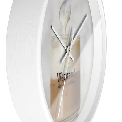 Wall Clock: Coffee Saying