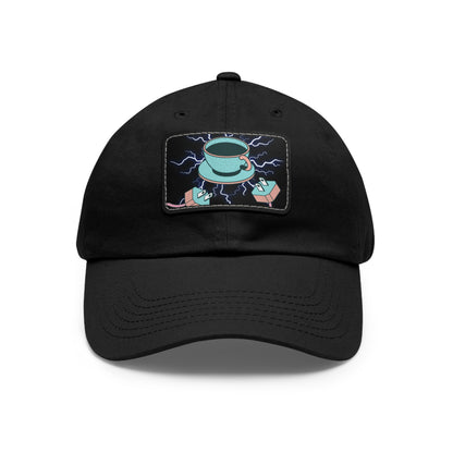 Dad Hat with Leather Coffee Patch (Rectangle)