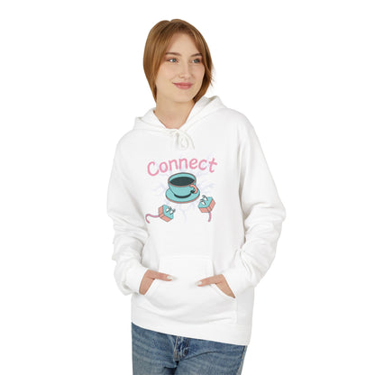 Cute Cat Connect Hoodie - Unisex Midweight Fleece