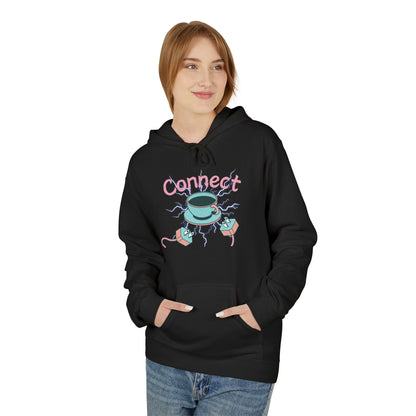 Cute Cat Connect Hoodie - Unisex Midweight Fleece