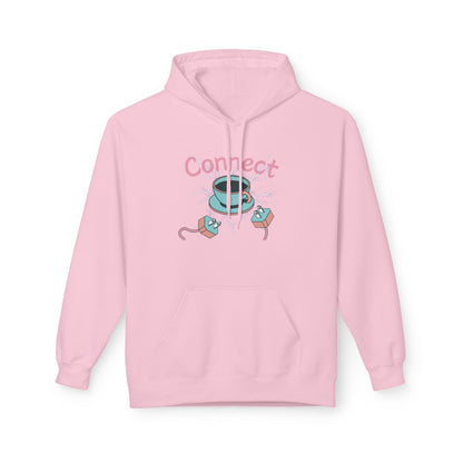 Cute Cat Connect Hoodie - Unisex Midweight Fleece