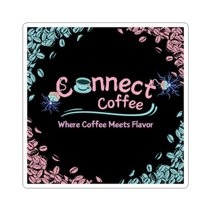 Connect Coffee Sticker| Where Coffee Meets Flavor | Perfect for Laptop & Water Bottles