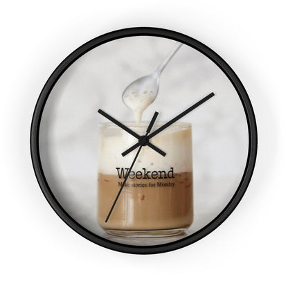 Wall Clock: Coffee Saying