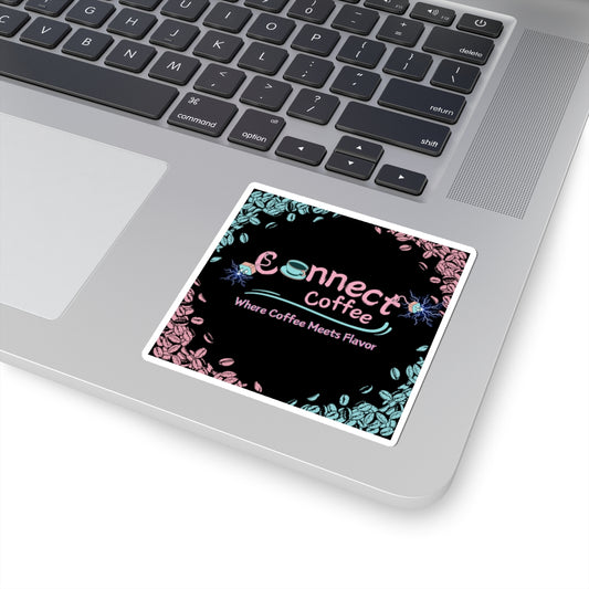 Connect Coffee Sticker| Where Coffee Meets Flavor | Perfect for Laptop & Water Bottles