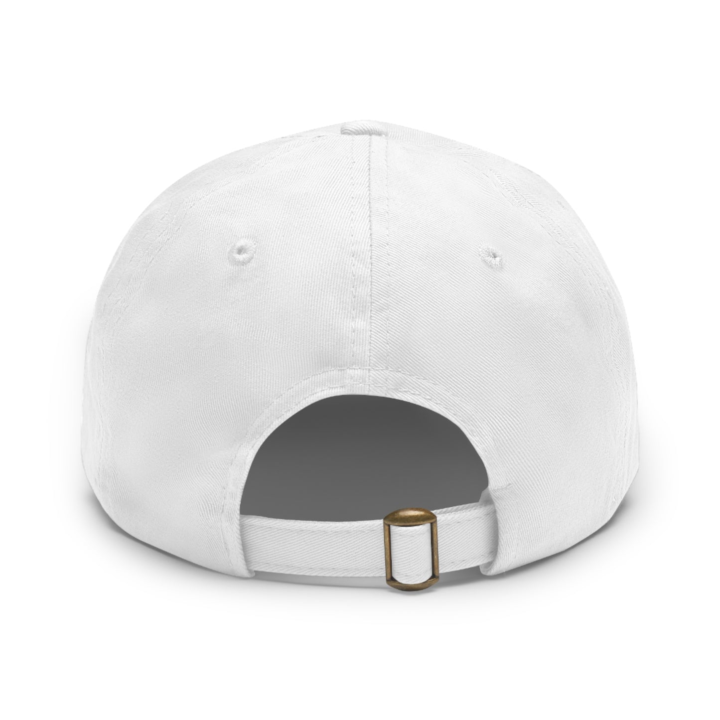 Dad Hat with Leather Coffee Patch (Rectangle)