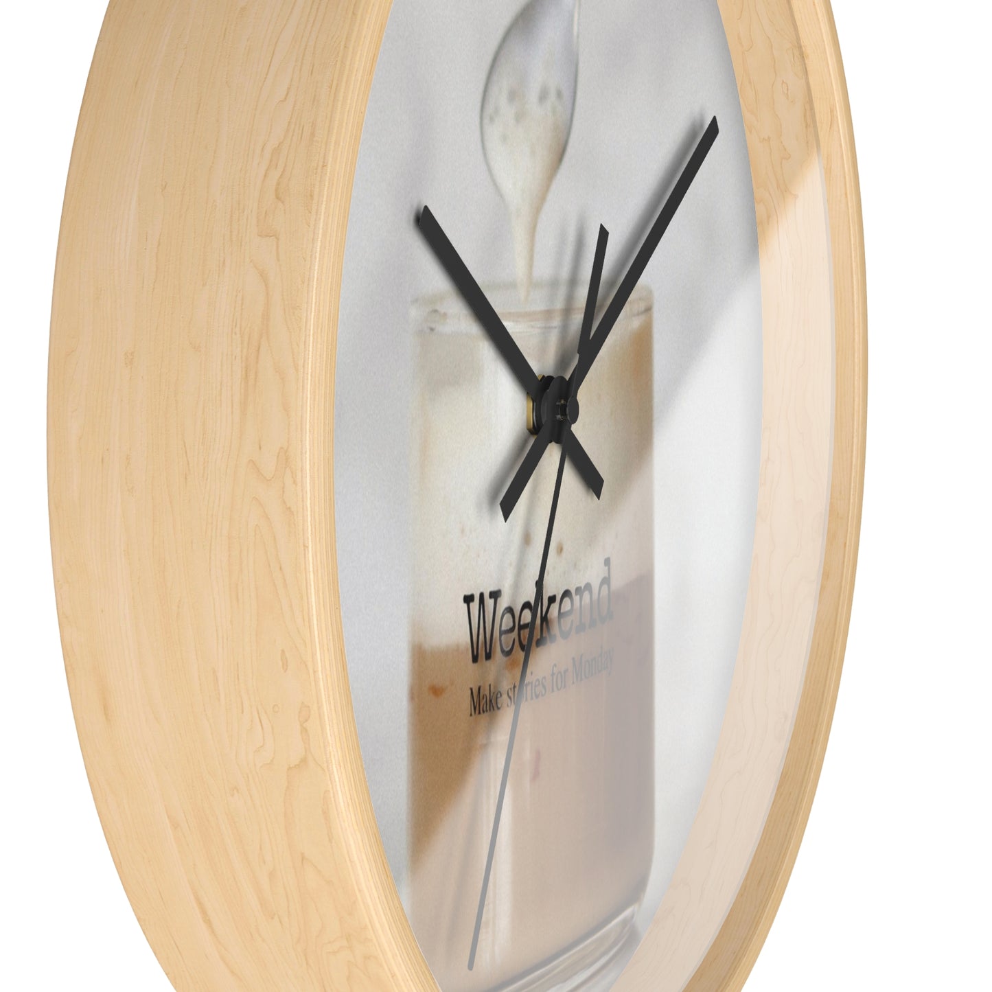 Wall Clock: Coffee Saying