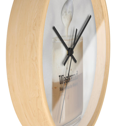 Wall Clock: Coffee Saying