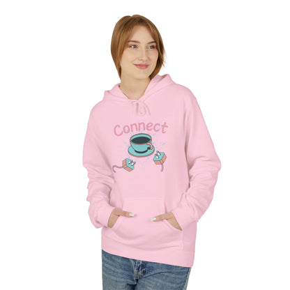 Cute Cat Connect Hoodie - Unisex Midweight Fleece