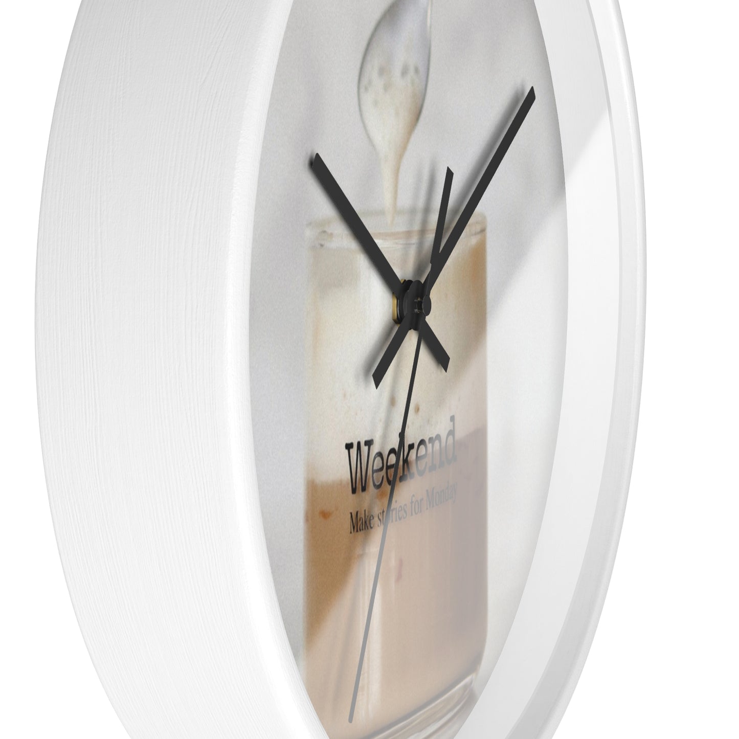 Wall Clock: Coffee Saying