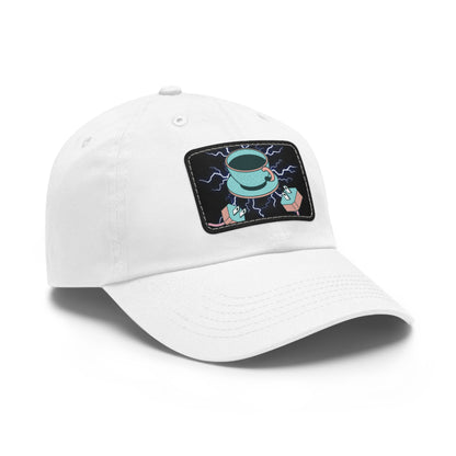 Dad Hat with Leather Coffee Patch (Rectangle)