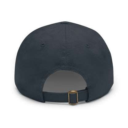 Dad Hat with Leather Coffee Patch (Rectangle)