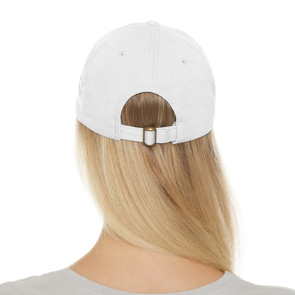 Dad Hat with Leather Coffee Patch (Rectangle)