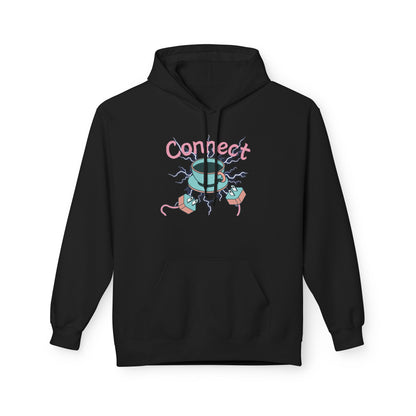 Cute Cat Connect Hoodie - Unisex Midweight Fleece