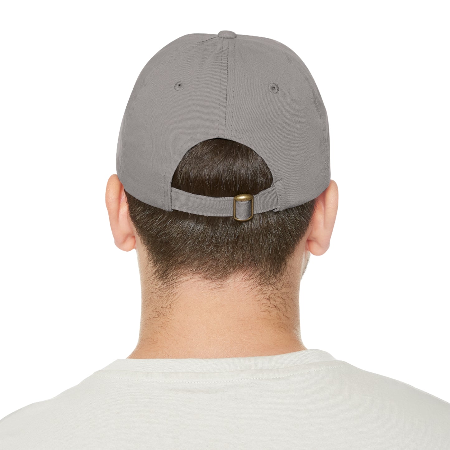 Dad Hat with Leather Coffee Patch (Rectangle)