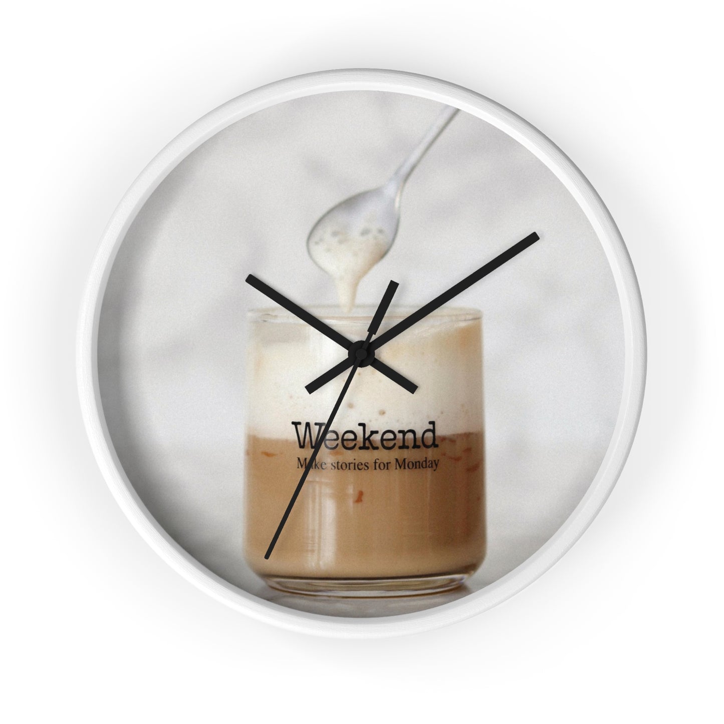 Wall Clock: Coffee Saying