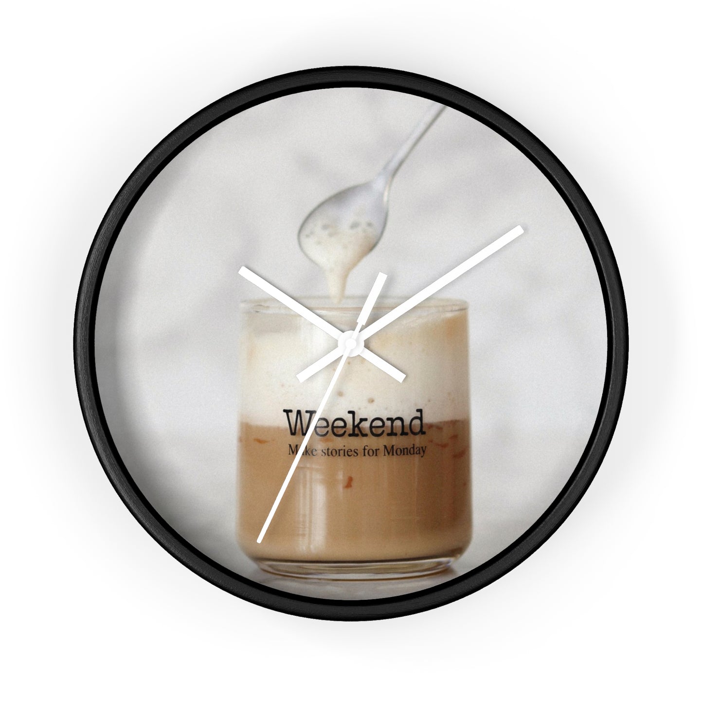 Wall Clock: Coffee Saying