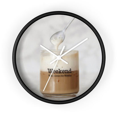 Wall Clock: Coffee Saying