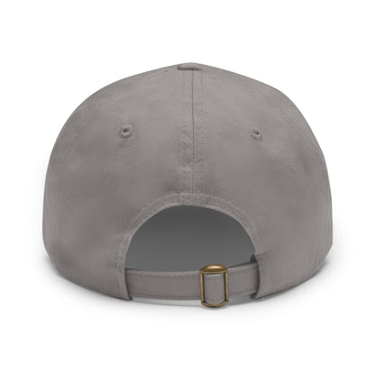 Dad Hat with Leather Coffee Patch (Rectangle)