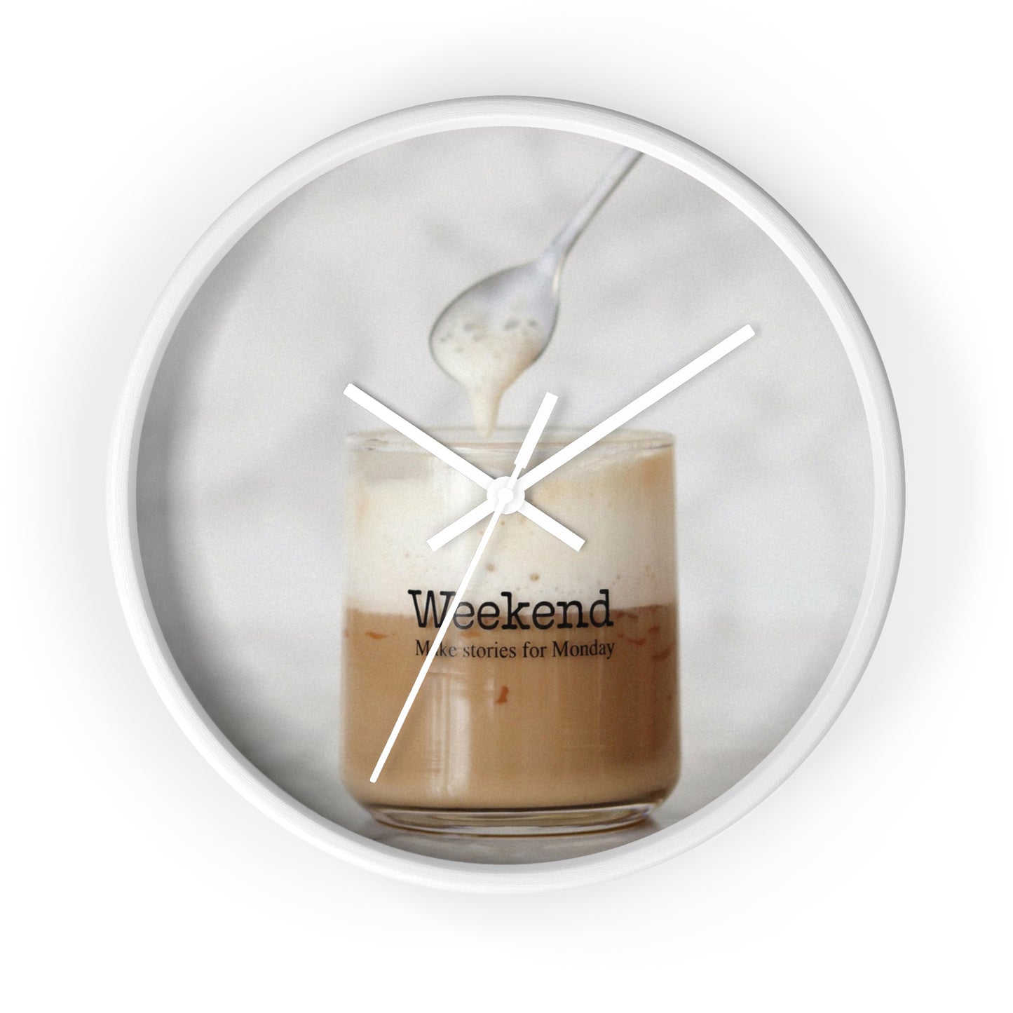 Wall Clock: Coffee Saying