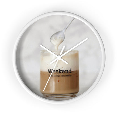 Wall Clock: Coffee Saying