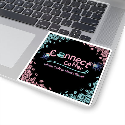 Connect Coffee Sticker| Where Coffee Meets Flavor | Perfect for Laptop & Water Bottles