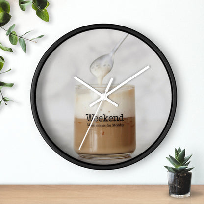 Wall Clock: Coffee Saying