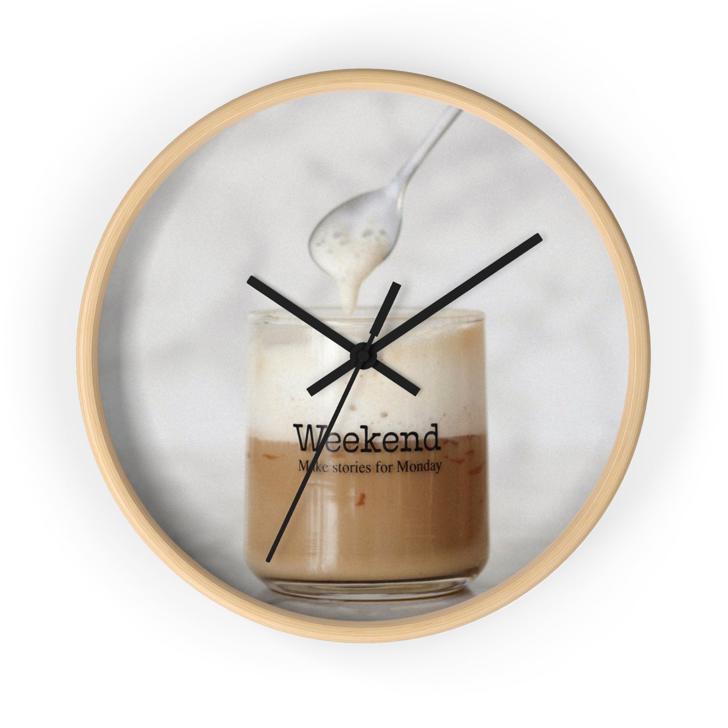 Wall Clock: Coffee Saying