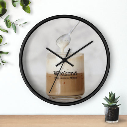 Wall Clock: Coffee Saying